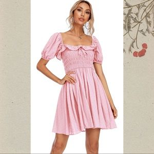 Pink Puff Sleeve Dress